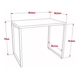 Mesa Para Computador Office Estilo Industrial 0,90m Kuadra - 5