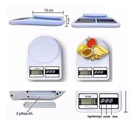 Balança Digital Eletrônica Pesa 1gr até 10kg Cozinha - 3