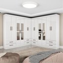 Ver imagem 1 de Closet Casal Duplo Lu 12 Portas com Espelho 8 Gavetas