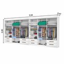 Ver imagem 5 de Closet Casal Duplo Lu 12 Portas com Espelho 8 Gavetas