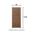 Ver imagem 3 de Kit Porta Pronta 210x92cm Batente 11cm Fechadura Externa 3B Abertura Esquerda Marrom