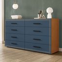 Ver imagem 1 de Cômoda Valência 8 Gavetas Freijó/azul - Politorno