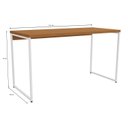 Ver imagem 3 de Mesa de Escritório Escrivaninha Secretaria 136cm Industrial Canela e Branco Marrom