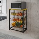 Ver imagem 1 de Fruteira com Suporte para Micro-ondas Barcelona Aço Preto Cesto Cobre Tampo Canela