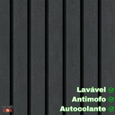 Ver imagem 3 de Papel de Parede Adesivo Madeira Ripada Preta Decorativo Autocolante Lavável