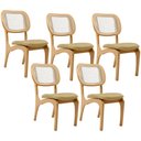 Ver imagem 1 de Kit 5 Cadeiras para Sala de Jantar Cozinha Estofada e Tela Mariah L02 Couríssimo Fendi - Lyam Decor