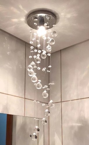 Lustre De Cristal,espiral Para Quarto/ Corredor:110V/220V (Bivolt)/ESPELHADO/30cm