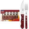 Jogo de Talheres Jumbo Tramontina Churrasco Lâminas Inox e Cabos Madeira Polywood 12 peças Vermelho - 1