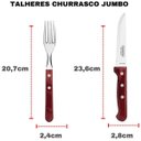 Ver imagem 3 de Jogo de Talheres Jumbo Tramontina Churrasco Lâminas Inox e Cabos Madeira Polywood 12 peças Vermelho