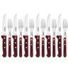 Jogo de Talheres Jumbo Tramontina Churrasco Lâminas Inox e Cabos Madeira Polywood 12 peças Vermelho - 5