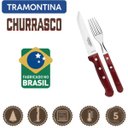 Ver imagem 7 de Jogo de Talheres Jumbo Tramontina Churrasco Lâminas Inox e Cabos Madeira Polywood 12 peças Vermelho