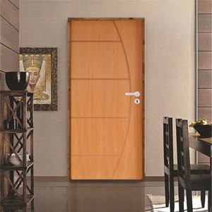 Kit Porta de Madeira 210x92cm Batente 11cm Fechadura Rolete Belissima 6 Rodam