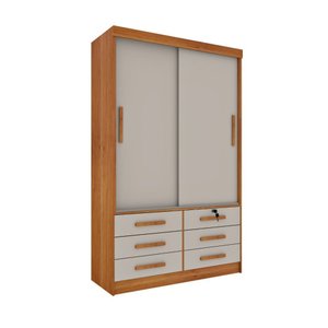 Guarda Roupa Roupeiro Chicago 2 Portas Cinamomo Off White - Tcil