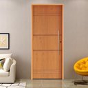 Ver imagem 1 de Kit Porta de Madeira 210x82cm Batente 14cm Fechadura Rolete Belissima 7 Rodam Abertura Esquerda Marr