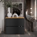 Ver imagem 5 de Sapateira Banco Organizadora 2 Portas Basculantes Mel - Preto / Freijó