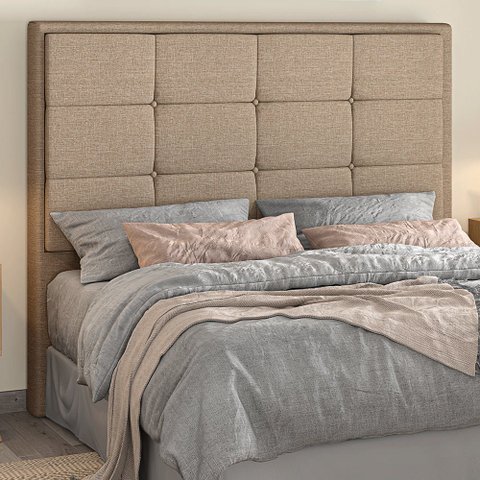 Cabeceira para Cama Box Queen 160cm Sena Linho Bege - Sallar Home