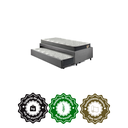 Ver imagem 5 de Bicama Box Solteirão 96x203 Suede Cinza com Dois Colchões Adapto Molas Ensacadas Ecoflex