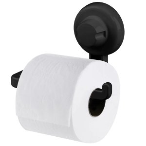 Suporte para Papel Higienico Preto com Ventosa Future