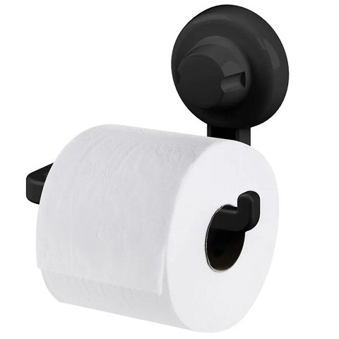 Suporte para Papel Higienico Preto com Ventosa Future