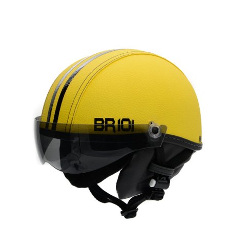 Capacete Coquinho Scooter Elétrica Bike Amarelo Viseira
