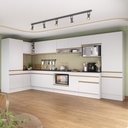 Ver imagem 1 de Cozinha Modulada Completa Canto 409cm com Rodapé e Balcão para Cooktop Veneza Multimóveis Mp2304