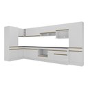 Ver mais imagens de Cozinha Modulada Completa Canto 409cm com Rodapé e Balcão para Cooktop Veneza Multimóveis Mp2304