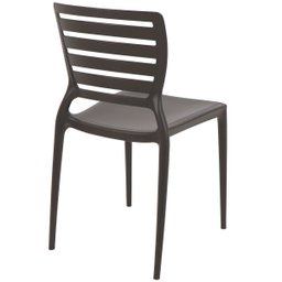 Conjunto 2 Cadeiras de Plástico com Encosto Vazado Horizontal Sofia - Tramontina - Marrom 92237/109 - 6 Conjunto 2 Cadeiras de Plástico com Encosto Vazado Horizontal Sofia - Tramontina - Marrom 92237/109 - 6