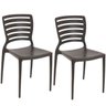 Conjunto 2 Cadeiras de Plástico com Encosto Vazado Horizontal Sofia - Tramontina - Marrom 92237/109 - 1