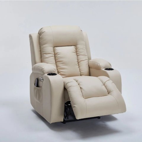 Cadeira Poltrona do Papai Elétrica Reclinável Austin Massagem e Aquecimento com Porta Copos Entrada