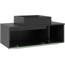 Ver imagem 2 de Gabinete de Banheiro 80 Cm com Cuba 1 Porta e Nicho Mármore Lunar/verde Mar