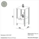 Ver imagem 2 de Mesa Apoio Industrial 40cm com 1 Gaveta Dalla Costa 100% Mdf Cor:off White com Freijó