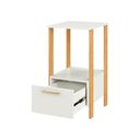 Ver imagem 1 de Mesa Apoio Industrial 40cm com 1 Gaveta Dalla Costa 100% Mdf Cor:off White com Freijó