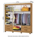 Ver imagem 5 de Guarda-Roupa 6 Portas 4 Gavetas com Espelho e Pés Genova Marrom/Cinamomo