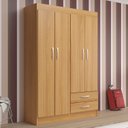 Ver imagem 1 de Guarda Roupa Solteiro 4 Portas 2 Gavetas Atalaia Marrom/Cinamomo