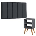 Ver imagem 2 de Cabeceira Solteiro Modular 5 Módulos com Mesa de Cabeceira Melissa Moderna