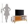 Rack Bancada Para Tv Até  55  Polegadas Aruba Com  Impressão 3D Ripado Off White  Cedro  EDN - 6