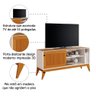 Rack Bancada Para Tv Até  55  Polegadas Aruba Com  Impressão 3D Ripado Off White  Cedro  EDN - 4
