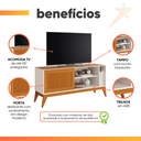 Ver imagem 4 de Rack Bancada Para Tv Até 55 Polegadas Aruba Com Impressão 3D Ripado Off White Cedro EDN