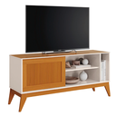 Ver imagem 1 de Rack Bancada Para Tv Até 55 Polegadas Aruba Com Impressão 3D Ripado Off White Cedro EDN