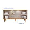 Ver imagem 4 de Buffet de Sala de Jantar 4 Portas com LED e Pés em Madeira Maciça Janice