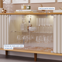 Ver mais imagens de Buffet de Sala de Jantar 4 Portas com LED e Pés em Madeira Maciça Janice