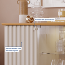 Ver imagem 6 de Buffet de Sala de Jantar 4 Portas com LED e Pés em Madeira Maciça Janice