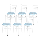 Ver imagem 1 de 6 Cadeiras Epoxi Branca para Cozinha Assento Estampado:floral Gelo