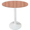 Ver imagem 1 de Mesa Zeta Ferro Branco 75 Cm (alt) Disco Redondo Tampo Mdp Redondo 70 Cm Larg X 2,5 Cm (alt) Noce