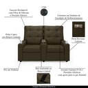 Ver imagem 3 de Poltrona do Papai Reclinável Sala de Cinema Movie 2 Lugares Manual Baú USB Veludo Capuccino G23 Gran