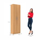 Ver imagem 5 de Armário Multiuso 2 Portas 4 Prateleiras Milão Marrom/Cinamomo