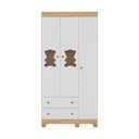 Ver imagem 7 de Guarda-roupa Infantil 92cm com Vidro 3 Portas e 2 Gavetas Fofura Multimóveis Mp4482 Madeirado/