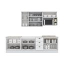 Ver imagem 4 de Cozinha Completa Modulada 6 Peças com Aéreo Microondas Emily Espresso Móveis Branco/HP/Calcare