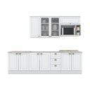 Ver imagem 2 de Cozinha Completa Modulada 6 Peças com Aéreo Microondas Emily Espresso Móveis Branco/HP/Calcare