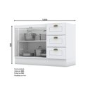 Ver imagem 6 de Cozinha Completa Modulada 6 Peças com Aéreo Microondas Emily Espresso Móveis Branco/HP/Calcare